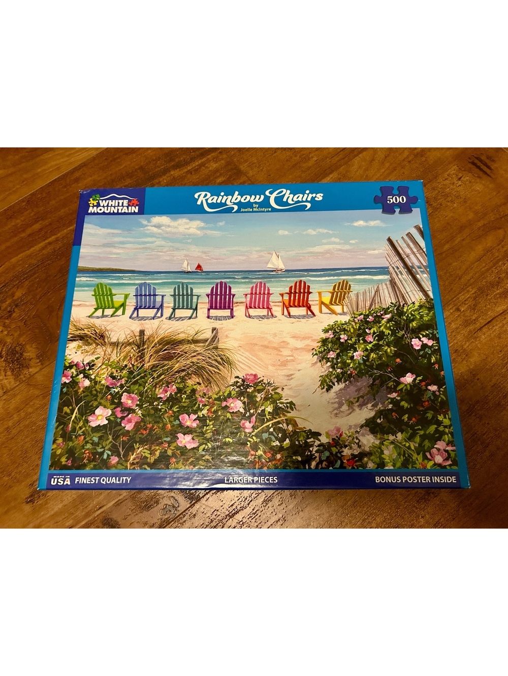 White Mountain Rainbow Chairs 500 Piece Jigsaw Puzzle